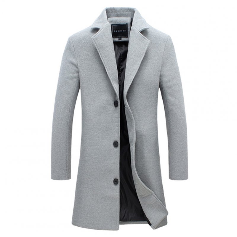 Wholesale Winter Men's Single Breasted Overcoat Gray M From China