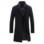 Fashion Winter Men s Solid Color Trench Coat Warm Long Jacket Single Breasted Overcoat black 4XL