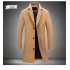 Fashion Winter Men s Solid Color Trench Coat Warm Long Jacket Single Breasted Overcoat gray 4XL