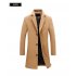Fashion Winter Men s Solid Color Trench Coat Warm Long Jacket Single Breasted Overcoat black 5XL