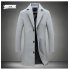 Fashion Winter Men s Solid Color Trench Coat Warm Long Jacket Single Breasted Overcoat khaki L