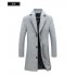 Fashion Winter Men s Solid Color Trench Coat Warm Long Jacket Single Breasted Overcoat khaki L