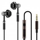 Fashion Wire controlled Earphone 3 5mm Round Hole Headset Subwoofer Music Gaming Headphone With Microphone A601 black