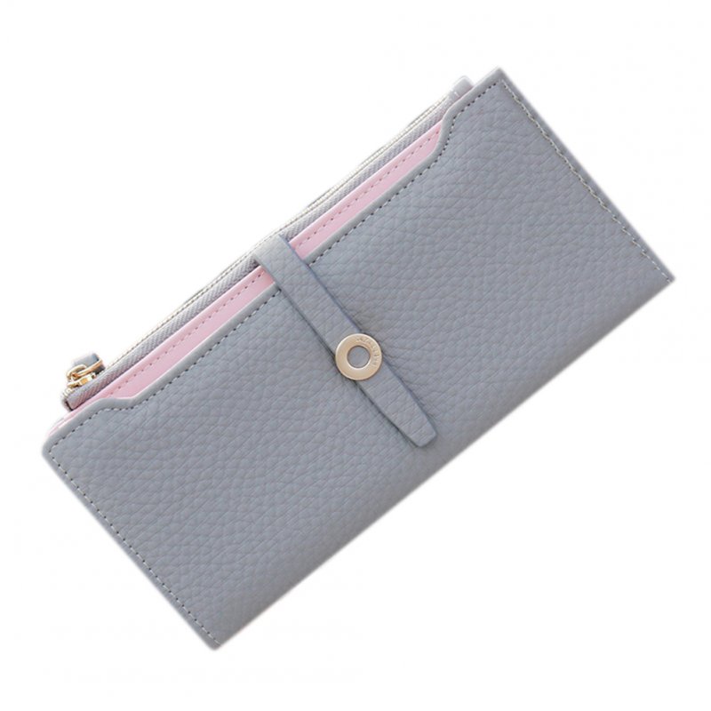 Fashion Women PU Leather Lady Girl Handbag Wallet Button Clutch Card Case Coin Bag Hand Bag Valentine's Day Gifts gray