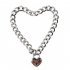Fashion Women Punk Cool Neck Collar Slave Game Pet Heart Shape Ring Padlock Metal Choker Necklace thickened  heart lock collar