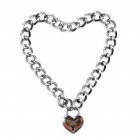 Fashion Women Punk Cool Neck Collar Slave Game Pet Heart-Shape Ring Padlock Metal Choker Necklace thickened  heart lock collar