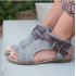 Fashion Women Sandals Large Size High Strength Denim Shoes for Summer graySWTR