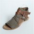Fashion Women Sandals Large Size High Strength Denim Shoes for Summer brown2J7P