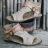 Fashion Women Sandals Large Size High Strength Denim Shoes for Summer brown2J7P