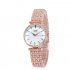 Fashion Women Waterproof Alloy Band Temperament Clock Bracelet Wrist Watch  Rose gold shell black plate
