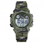 Fashion Wristwatch Electronic Children Watch For Outdoor Sports Multi function Electronic Watch Army green camouflage