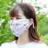 Fashionable Chiffon Printed Sunscreen Summer Breathable And Washable Dustproof Mask Love on white One size