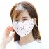 Fashionable Chiffon Printed Sunscreen Summer Breathable And Washable Dustproof Mask Love on white One size