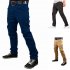 Fashionable Men Solid Color Trousers Business Straight leg Pants Casual Cotton Pants Navy Blue M