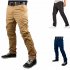 Fashionable Men Solid Color Trousers Business Straight leg Pants Casual Cotton Pants Khaki XL