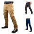 Fashionable Men Solid Color Trousers Business Straight leg Pants Casual Cotton Pants Navy Blue L