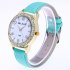 Fashionable Rhinestone Watch with Lichee Pattern Watchband Stylish Wrist Watch Ornament Gift