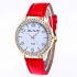 Fashionable Rhinestone Watch with Lichee Pattern Watchband Stylish Wrist Watch Ornament Gift