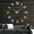 Fashionable Roman Numeral Wall Clock DIY Wall Ornament Home Office Hotel Decoration Gift  Silver