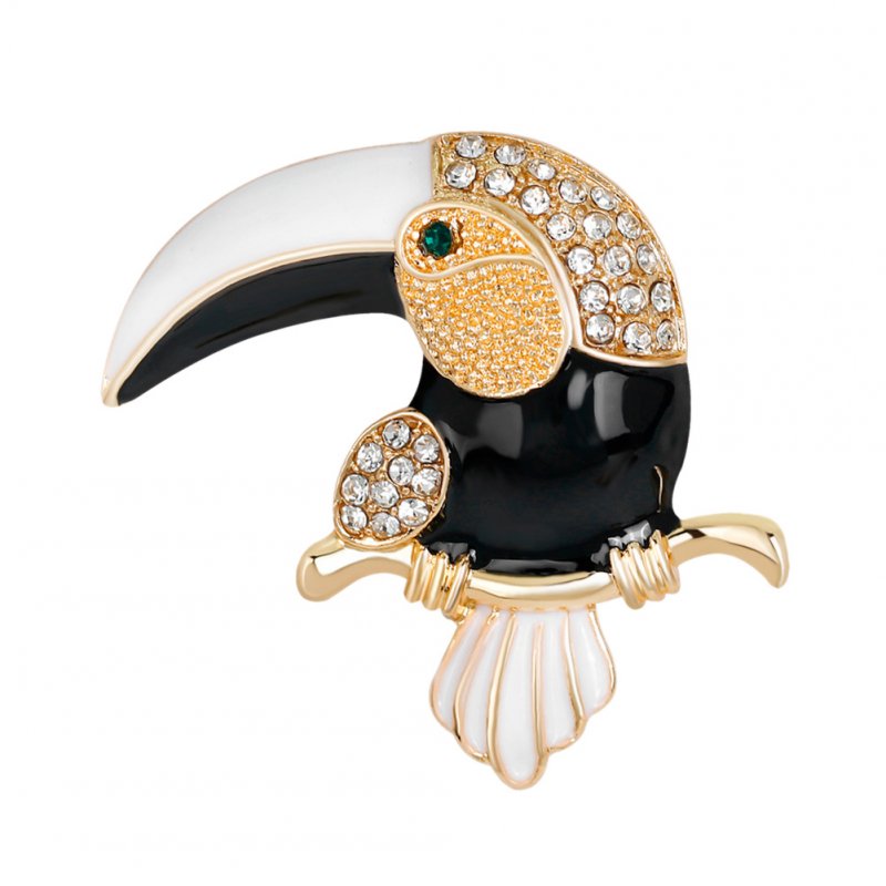 Fashionable Unique Cartoon Big Mouth Parrot Rhinestone Studded Breastpin Women Elegant Jewellery Refined Brooches Christmas Gifts
