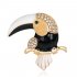 Fashionable Unique Cartoon Big Mouth Parrot Rhinestone Studded Breastpin Women Elegant Jewellery Refined Brooches Christmas Gifts