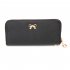 Fashionable Women Embossed Bowknot PU Leather Wallet Wear resistant Zipper Handbag Clutch Organizer Card Holder