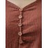 Fashionable Women Fake 2 piece Long sleeve Loose Long Dress with Big Skirt Hemline Gift Brick red L
