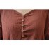 Fashionable Women Fake 2 piece Long sleeve Loose Long Dress with Big Skirt Hemline Gift Brick red L