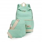 Fashionwu Casual Lightweight Rucksack Canvas Wallet/Shoulder Bag/School Backpack Dot Set Green