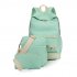 Fashionwu Casual Lightweight Rucksack Canvas Wallet Shoulder Bag School Backpack Dot Set Green
