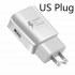 Fast Charger 1 2 m USB Type C Cable Travel Adapter EU US Note8 S9 S8 C5 C7 C9 Pro Devices white