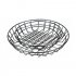 Fast Food Baskets French Fries Organizer Metal Frying Net Storage Box Bread Hamburger Holder Small black round basket