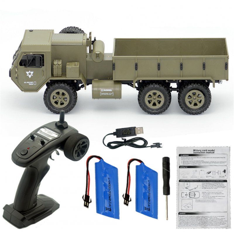 Fayee FY004A 1/16 2.4G 6WD Rc Car Proportional Control US Army Military Truck RTR Model Toys Without camera +2 batteries_1:16
