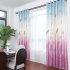 Feather Printing Window Curtains for Living Room Shade Bedroom Balcony Decoration blue 1   2 5m high punch