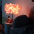Feather Table Lamp Modern USB Powered LED Bedside Table Lamp Night Light With Remote Control For Bedroom Living Room Party Wedding Christmas Valentines Day Deco
