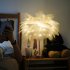 Feather Table Lamp Modern USB Powered LED Bedside Table Lamp Night Light With Remote Control For Bedroom Living Room Party Wedding Christmas Valentines Day Deco