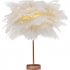 Feather Table Lamp Modern USB Powered LED Bedside Table Lamp Night Light With Remote Control For Bedroom Living Room Party Wedding Christmas Valentines Day Deco