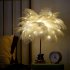 Feather Table Lamp Modern USB Powered LED Bedside Table Lamp Night Light With Remote Control For Bedroom Living Room Party Wedding Christmas Valentines Day Deco