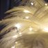 Feather Table Lamp Modern USB Powered LED Bedside Table Lamp Night Light With Remote Control For Bedroom Living Room Party Wedding Christmas Valentines Day Deco
