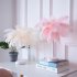 Feather Table Lamp Modern USB Powered LED Bedside Table Lamp Night Light With Remote Control For Bedroom Living Room Party Wedding Christmas Valentines Day Deco