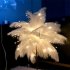 Feather Table Lamp Modern USB Powered LED Bedside Table Lamp Night Light With Remote Control For Bedroom Living Room Party Wedding Christmas Valentines Day Deco