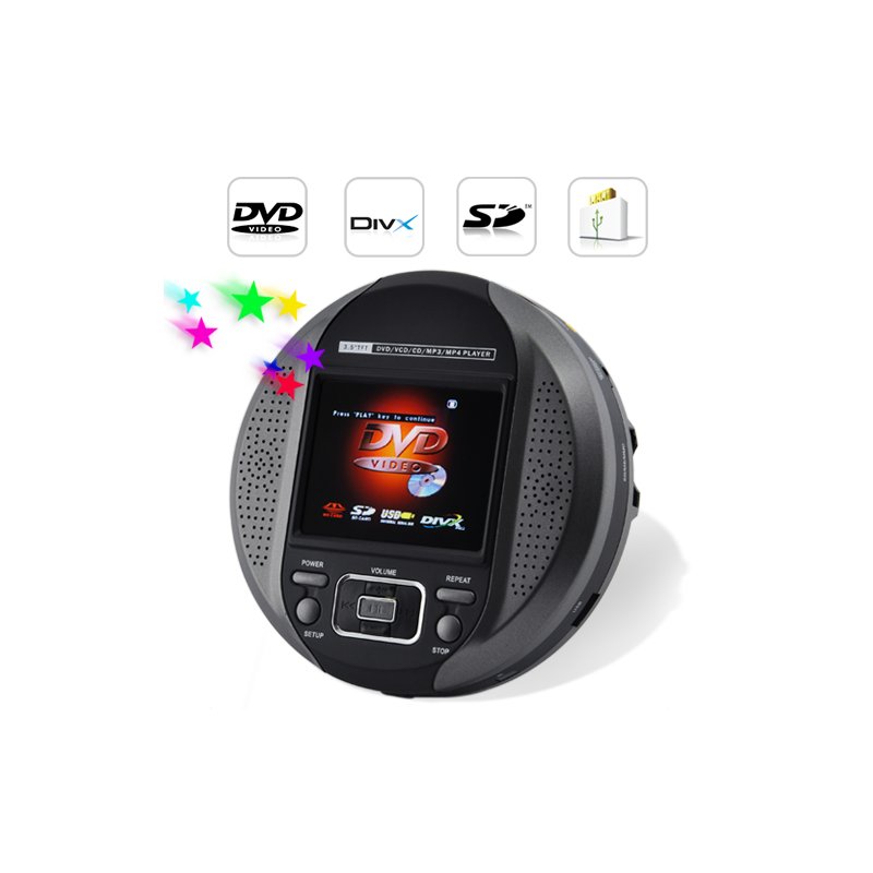 Portable DVD Player - DVD/DIVX/CD/Media Player with 3.5 Display