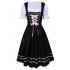 Female Bavarian Traditional Dirndl Dress Fastening Ties for Beer Festival  Pink black XXL