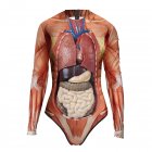 Female Human Organs Printing Jumpsuit Slim Long Sleeve Costume for Halloween Festival  B120 046 L XL