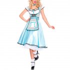Female Maid Costume Dress Blue Dress for Cosplaying Halloween Fairy Tale Characters blue One size