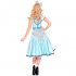 Female Maid Costume Dress Blue Dress for Cosplaying Halloween Fairy Tale Characters blue One size