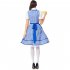 Female Maid Dress Blue Plaid Custome Cosplay Dirndl for Beer Festival Halloween Carnival Clothes Blue plaid XXL