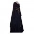 Female Royal Style Long Dress Long Sleeve Round Collar Irregular Cosplay Dress for Halloween Party purple L
