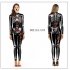 Female Skeleton Printing Jumpsuits Scary Cosplaying for Halloween Festival  WB142 001 L