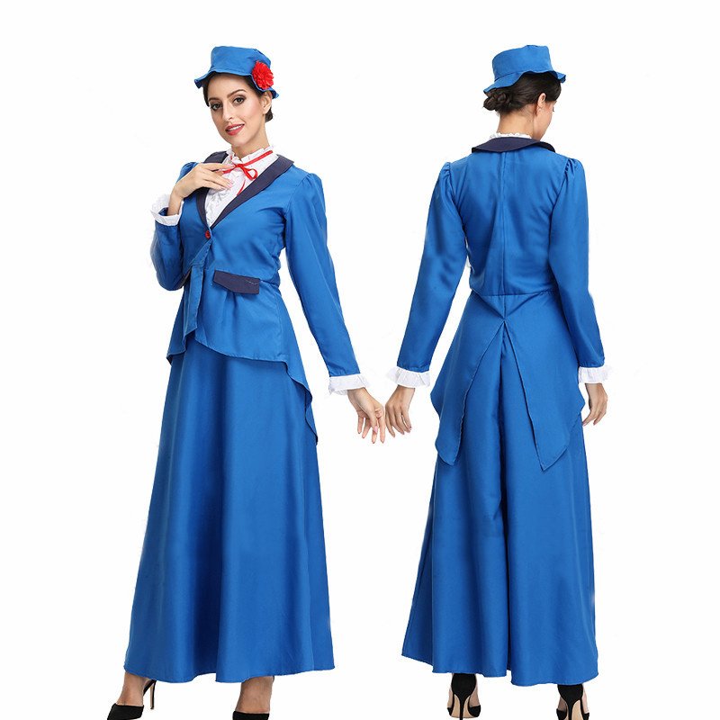 Female Stewardesses Uniform Cosplay Costume for Beer Festival Halloween blue_L